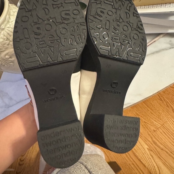 Wonders Black and white Leather Block Heel Shoes - Picture 9 of 12